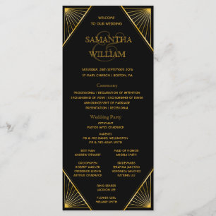 Gatsby Art Deco Wedding Timeline Program