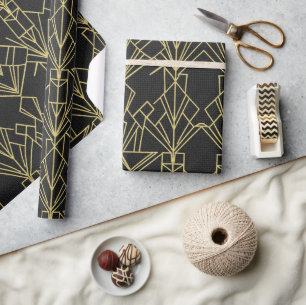 Gatsby Black & Gold Art Deco Wrapping Paper