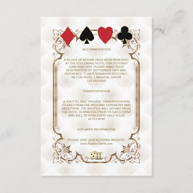 Gatsby Casino Las Vegas Poker Accommodation Enclosure Card (Front)