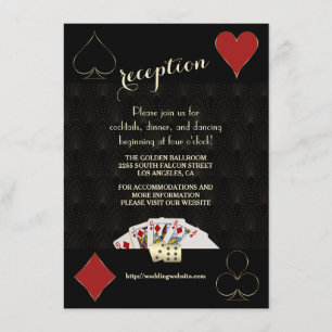 Gatsby Casino Las Vegas Poker Wedding Reception Enclosure Card