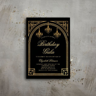 Gatsby Deco Roaring 20s Arch Chandeliers Birthday Invitation