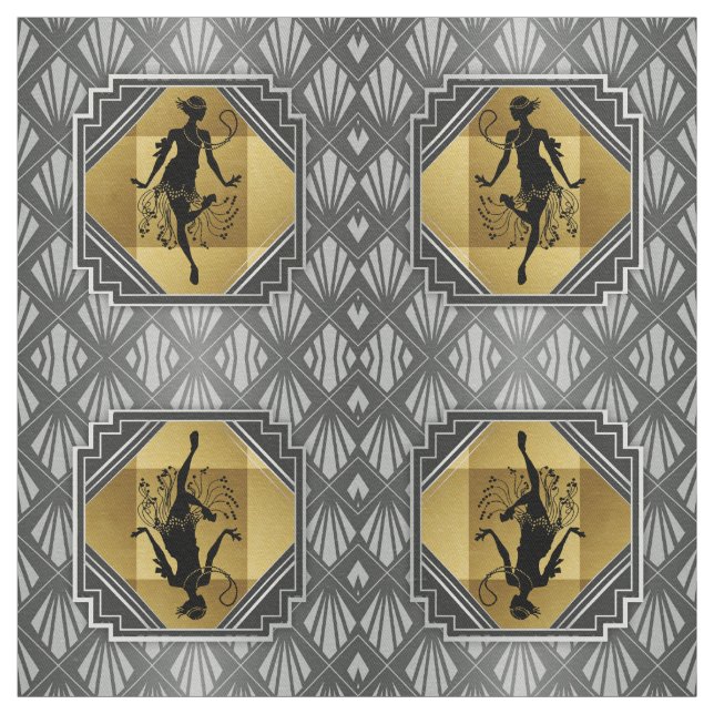 Gatsby Flapper Art Deco Fabric (Swatch)
