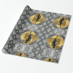 Gatsby Flapper Art Deco Wrapping Paper
