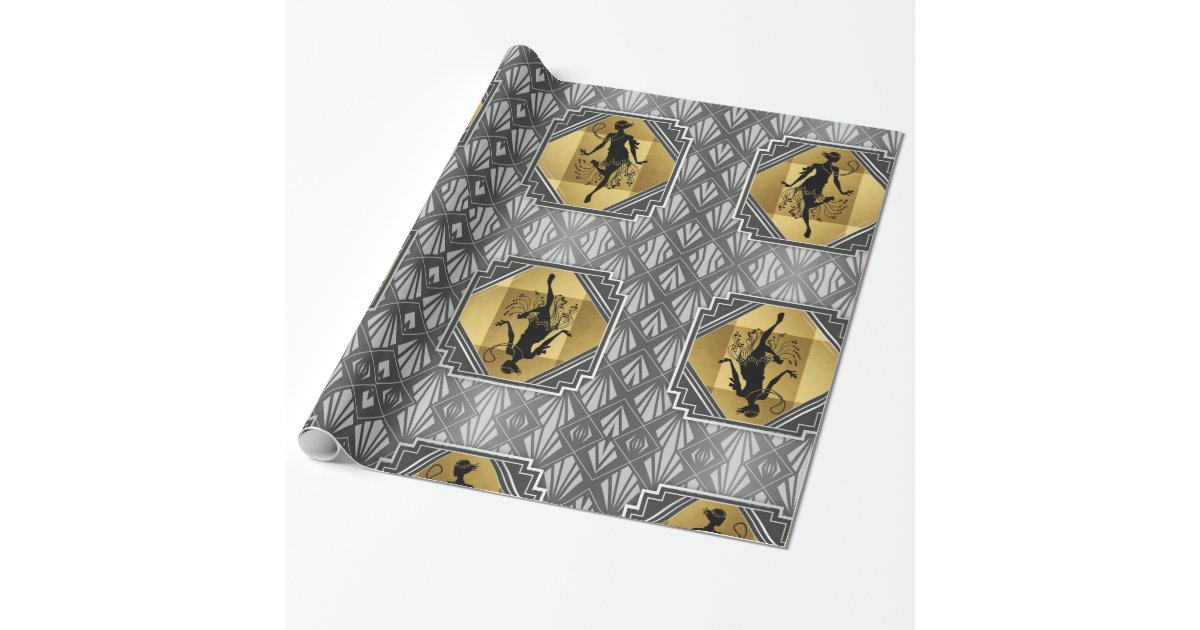 Gatsby Flapper Art Deco Wrapping Paper | Zazzle.com