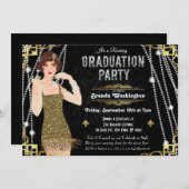 Gatsby Flapper Girl Graduation Invitation (Front/Back)