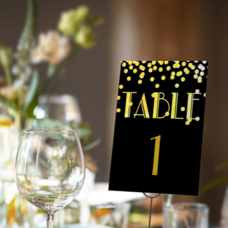 Gatsby & Glam Black & Gold Wedding Suite   Table Number