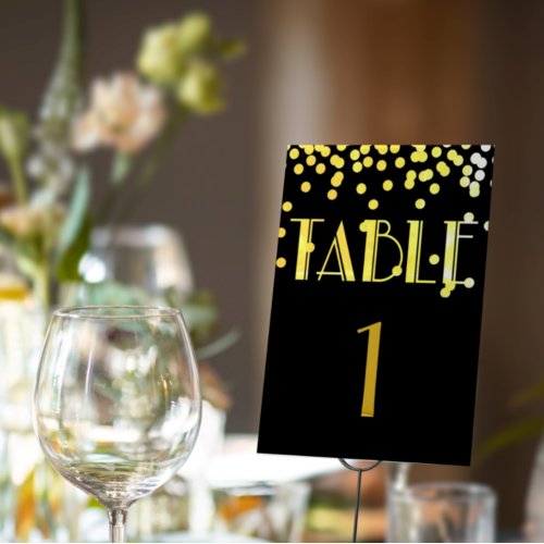 Gatsby  Glam Black  Gold Wedding Suite   Table Number