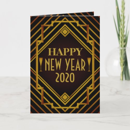 Gatsby Gold 1920s New Year Greeting Card
