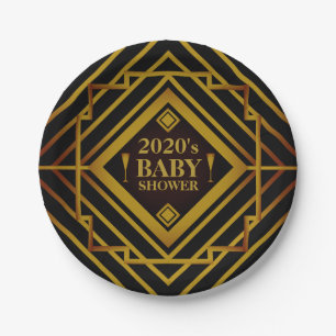 Gatsby Gold 2020's Baby Shower Paper Plates