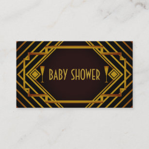 Gatsby Gold 2020's Baby Shower Ticket Invitation