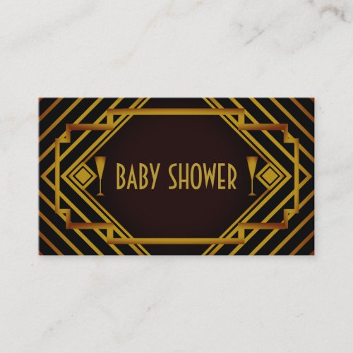 Gatsby Gold 2020s Baby Shower Ticket Invitation