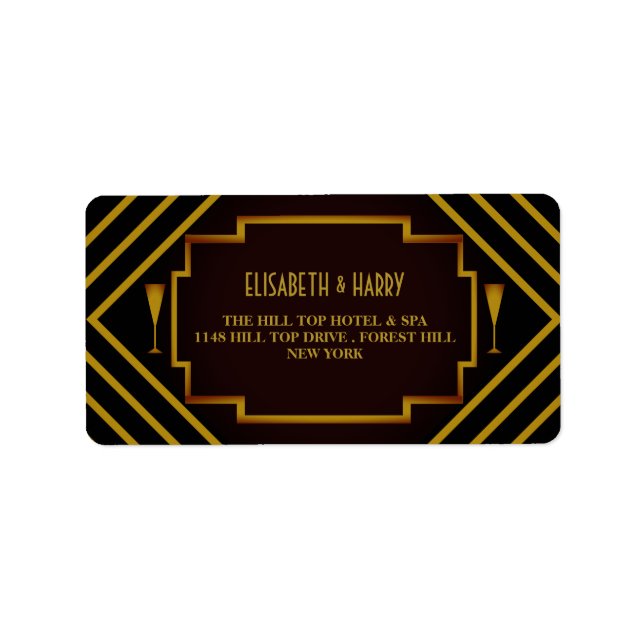 Gatsby Gold 2020's Wedding Label (Front)