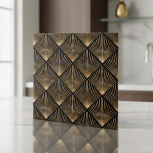 Gatsby Gold Art Deco Fan Pattern ID1188 Ceramic Tile