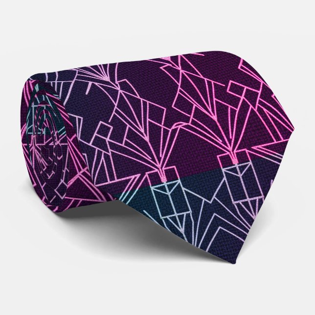 Gatsby Gold Art Deco  Neck Tie (Rolled)