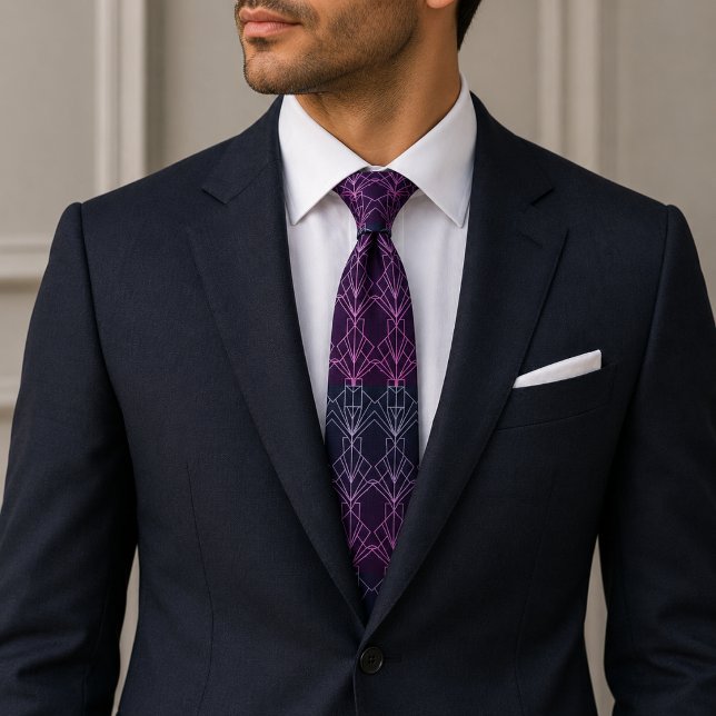 Gatsby Gold Art Deco  Neck Tie (Creator Uploaded)
