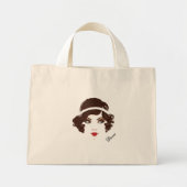 Gatsby Gold Girl Bridal Shower Birthday Party Mini Tote Bag (Front)