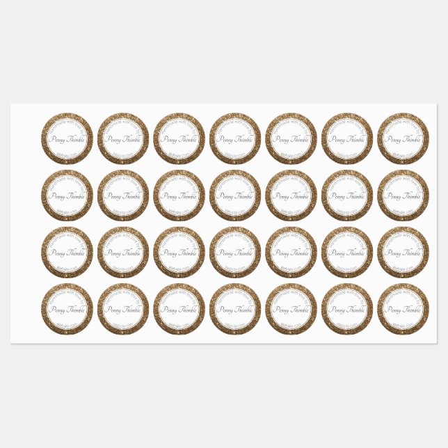 Gatsby Gold Glitter Labels (Sheet)