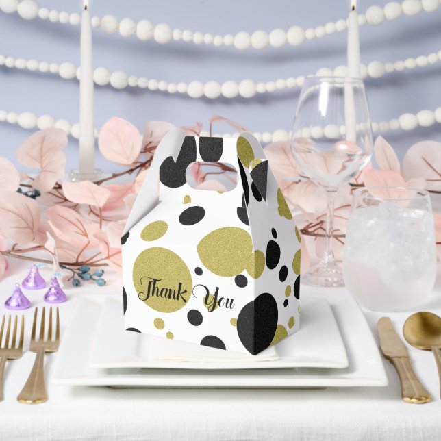 Gatsby Gold Polka-Dot Wedding Party Favor Boxes (Wedding)
