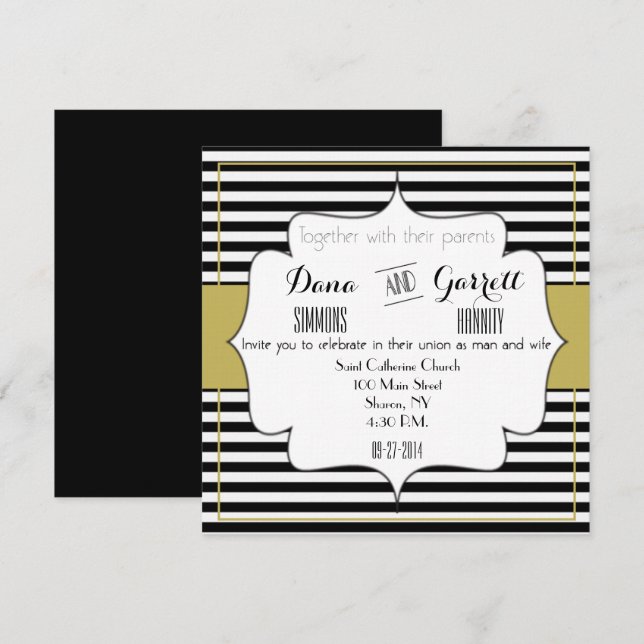 Gatsby Gold Wedding Suite Announcement Ceremony (Front/Back)