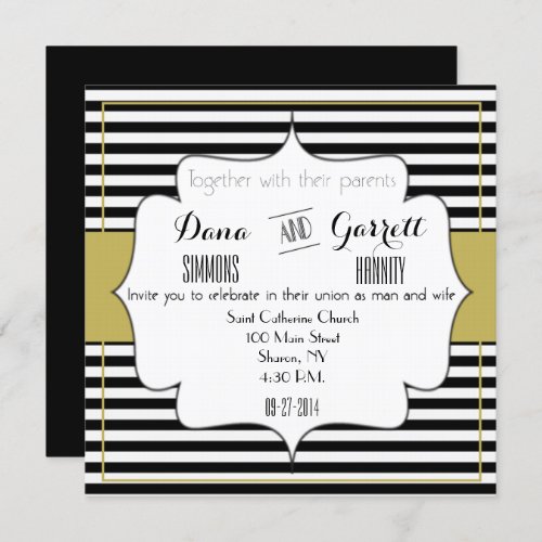 Gatsby Gold Wedding Suite Announcement Ceremony