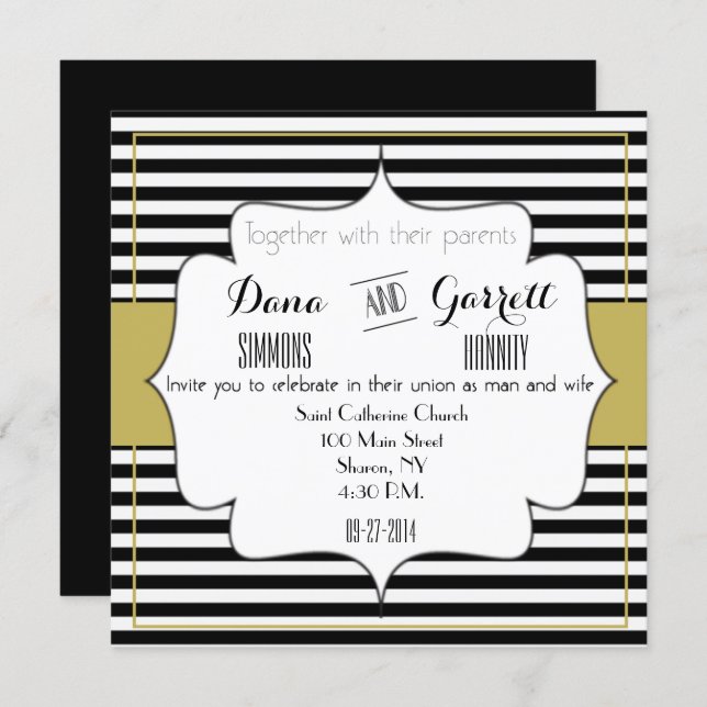 Gatsby Gold Wedding Suite Announcement Ceremony (Front/Back)