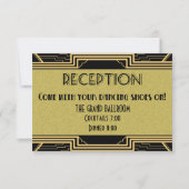 Gatsby Gold Wedding Suite Details Reception Party Invitation (Front)