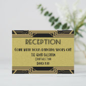 Gatsby Gold Wedding Suite Details Reception Party Invitation (Standing Front)