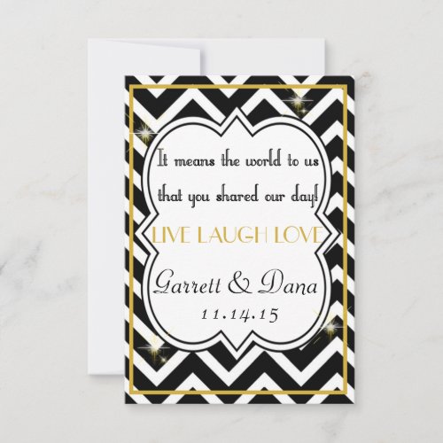 Gatsby Gold Wedding Suite Thank You Party Table Invitation