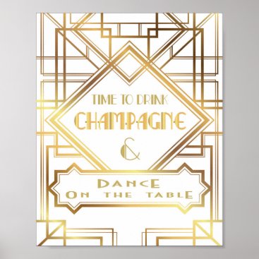 Gatsby inspired Time to Drink Champagne Poster
