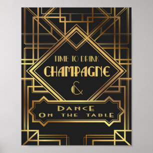 Gatsby inspired Time to Drink Champagne Poster
