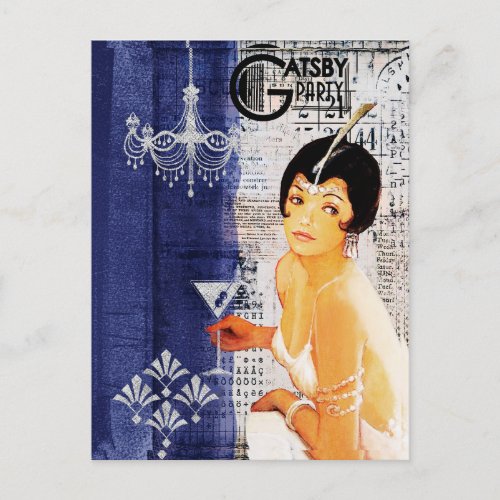 Gatsby Party Girl Postcard