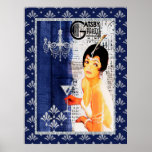Gatsby Party Girl Poster<br><div class="desc">I have also added this Gatsby Party girl as a poster to my store. I created this Gatsby poster using various elements to complete the central picture and I have added an art deco border. This could be used framed for a wall in your home or a party venue or...</div>
