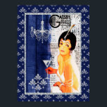 Gatsby Party Girl Poster<br><div class="desc">I have also added this Gatsby Party girl as a poster to my store. I created this Gatsby poster using various elements to complete the central picture and I have added an art deco border. This could be used framed for a wall in your home or a party venue or...</div>