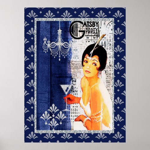 Gatsby Party Girl Poster