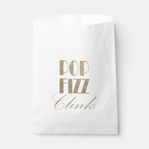 Gatsby party Gold and Black Pop Fizz Clink Favor Bag