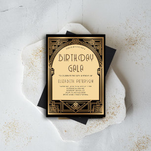 Gatsby Party Roaring 20s Art Deco Arch Birthday Invitation