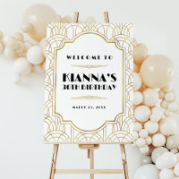 Gatsby Roaring 20s Birthday White Gold Welcome