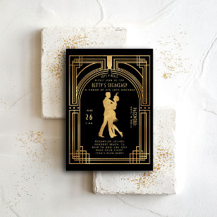 Gatsby Speakeasy Nouveau Flapper Dance Birthday Invitation