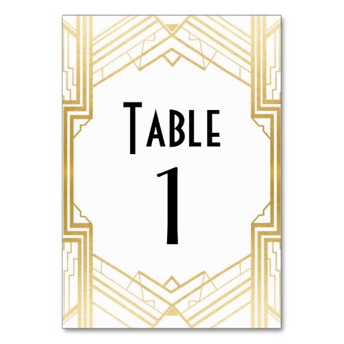 Gatsby Table Number 1920s Roaring 20s Wedding