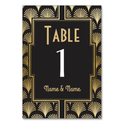 Gatsby Table Number 1920's Roaring 20s Wedding