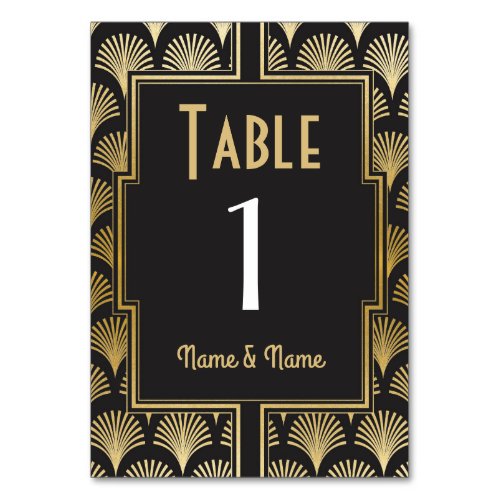 Gatsby Table Number 1920s Roaring 20s Wedding