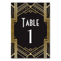 Gatsby Table Number 1920's Roaring 20s Wedding