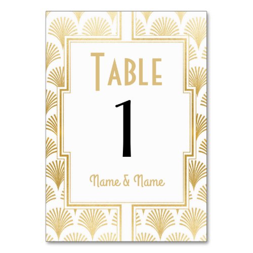 Gatsby Table Number 1920s Roaring 20s Wedding