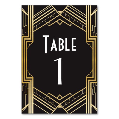 Gatsby Table Number 1920s Roaring 20s Wedding