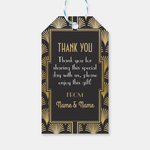 Gatsby Thank you Tags 1920s Tags Twenties Wedding