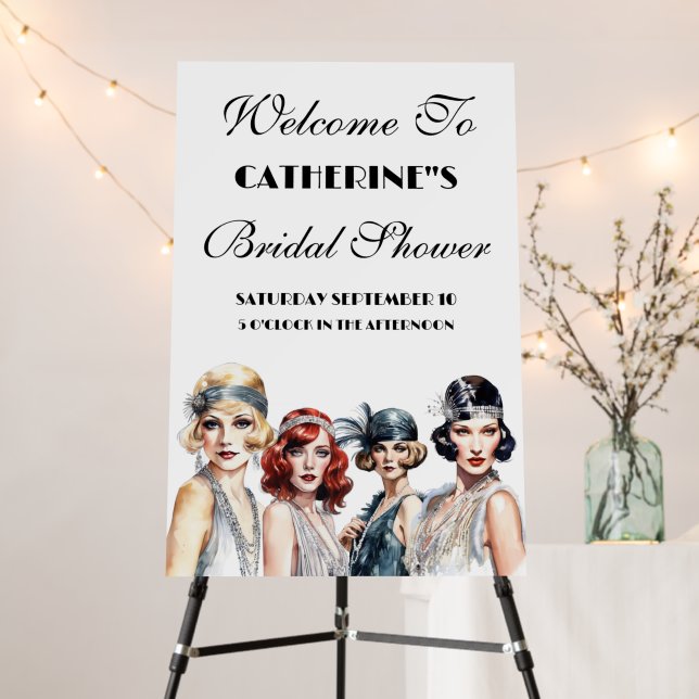 Gatsby theme bridal shower flapper girls 1920's foam board (In Situ (Stand))