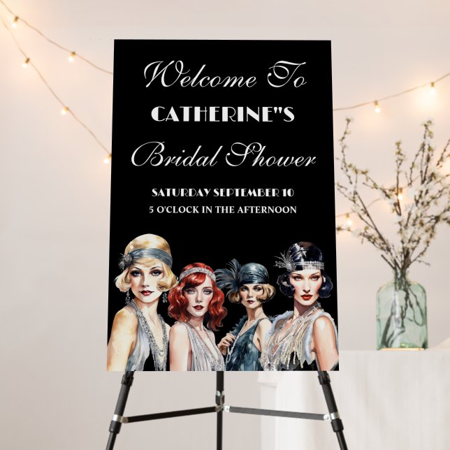 Gatsby theme bridal shower flapper girls  foam board (In Situ (Stand))