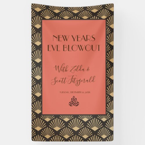 Gatsby Vintage Art Deco New Years Eve Party Banner