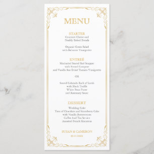 Gatsby Vintage Dinner Menu Editable Color
