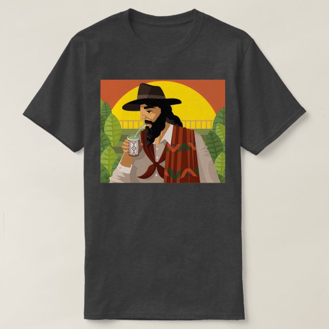 gaucho drinking yerba mate green hot tea  T-Shirt (Design Front)